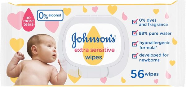 Johnson's Baby Wipes Extra Sensitive 56 Wipes