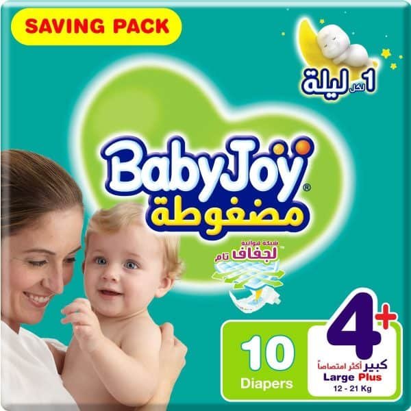 BabyJoy Tape Diapers Large Plus  Size 4+ Saving Pack 10pcs