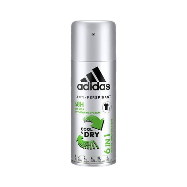 Adidas for Men 6-in-1 Cool & Dry Deodorant Spray 150ml