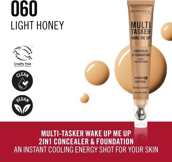 Rimmel London Multi Tasker Concealer And Foundation 060 LIGHT HONEY - Image 7