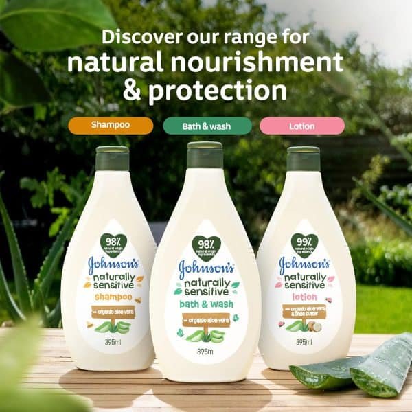 Johnson's Naturally Sensitive Head-To-Toe Wash With Organic Aloe Vera 395ml - Image 5
