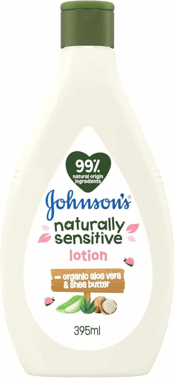 Johnson's Naturally Sensitive Lotion With Organic Aloe Vera And Shea Butter 395ml
