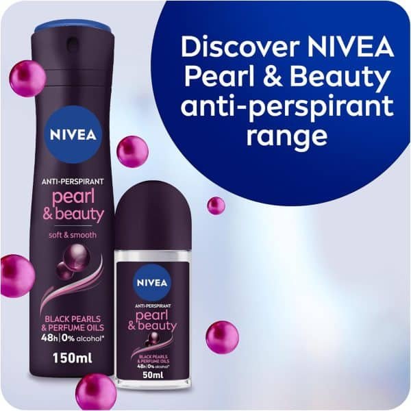 Nivea Pearl & Beauty Deodorant Spray (Black) 150ml - Image 9