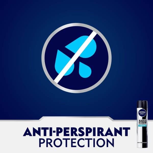 Nivea Invisible Black & White Fresh Men Deodorant Spray 200ml - Image 5