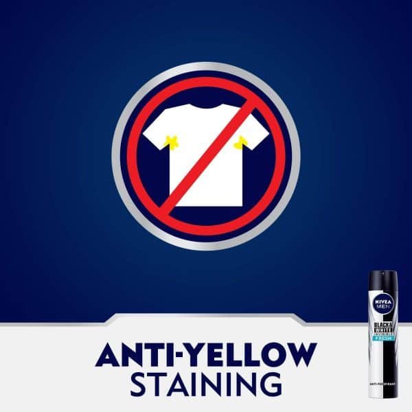 Nivea Invisible Black & White Fresh Men Deodorant Spray 200ml - Image 6