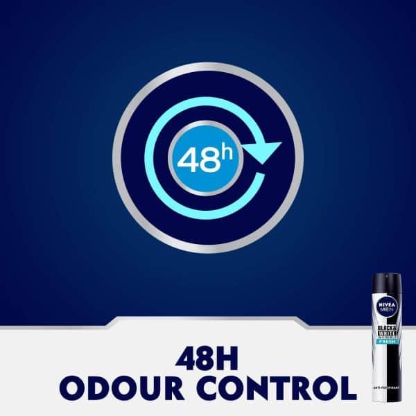 Nivea Invisible Black & White Fresh Men Deodorant Spray 200ml - Image 7