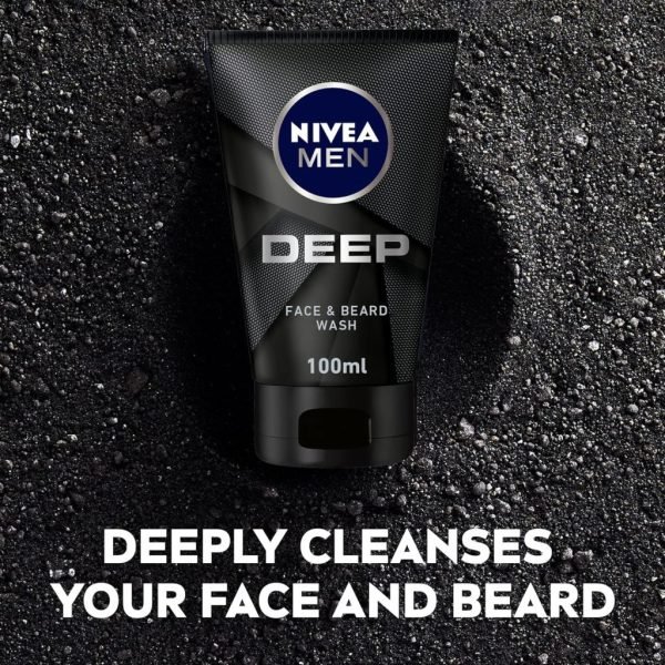 Nivea Deep Men Beard Wash Anti-Impurities Clean Face Wash 100ml - Image 4