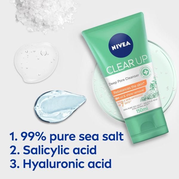 Nivea Clear Up Deep Pore Cleanser Face Wash 150ml - Image 6