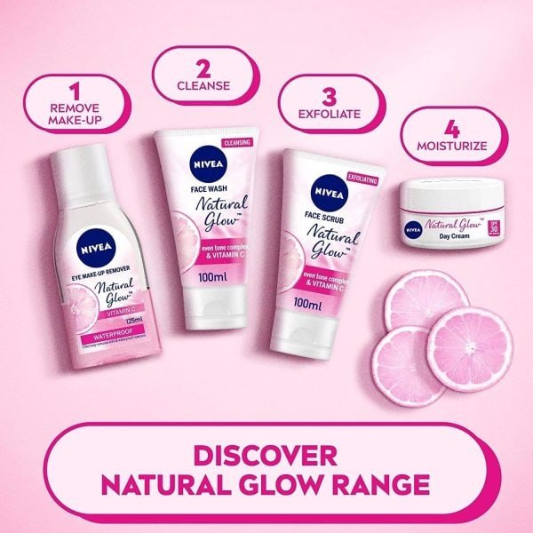 Nivea Natural Glow Deep Cleansing For Even Skin Tone Face Wash With Vitamin C 100ml - Image 7