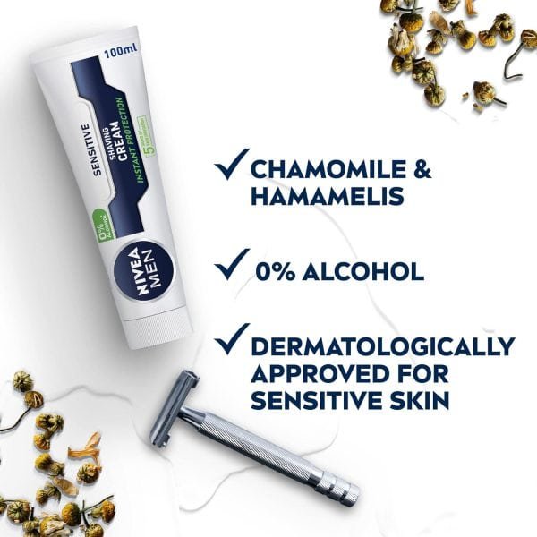 Nivea Men Sensitive Shaving Cream 100ml - Image 5
