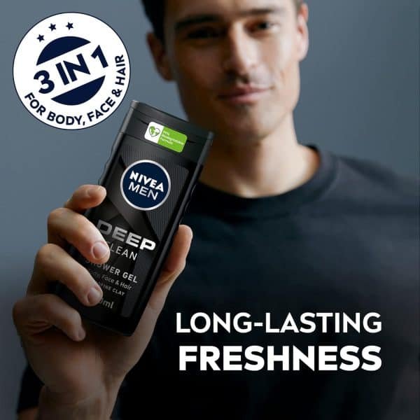 Nivea Men Deep Clean Shower Gel 250ml - Image 5