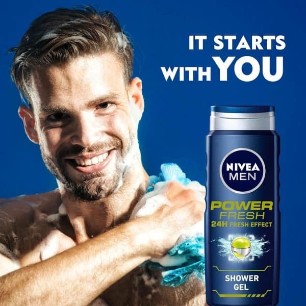 Nivea Men Power Fresh Shower Gel With 24h Fresh Effect 500ml - Image 4