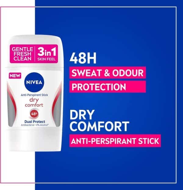 Nivea Dry Comfort 3in1 Deodorant Stick 50ml - Image 4