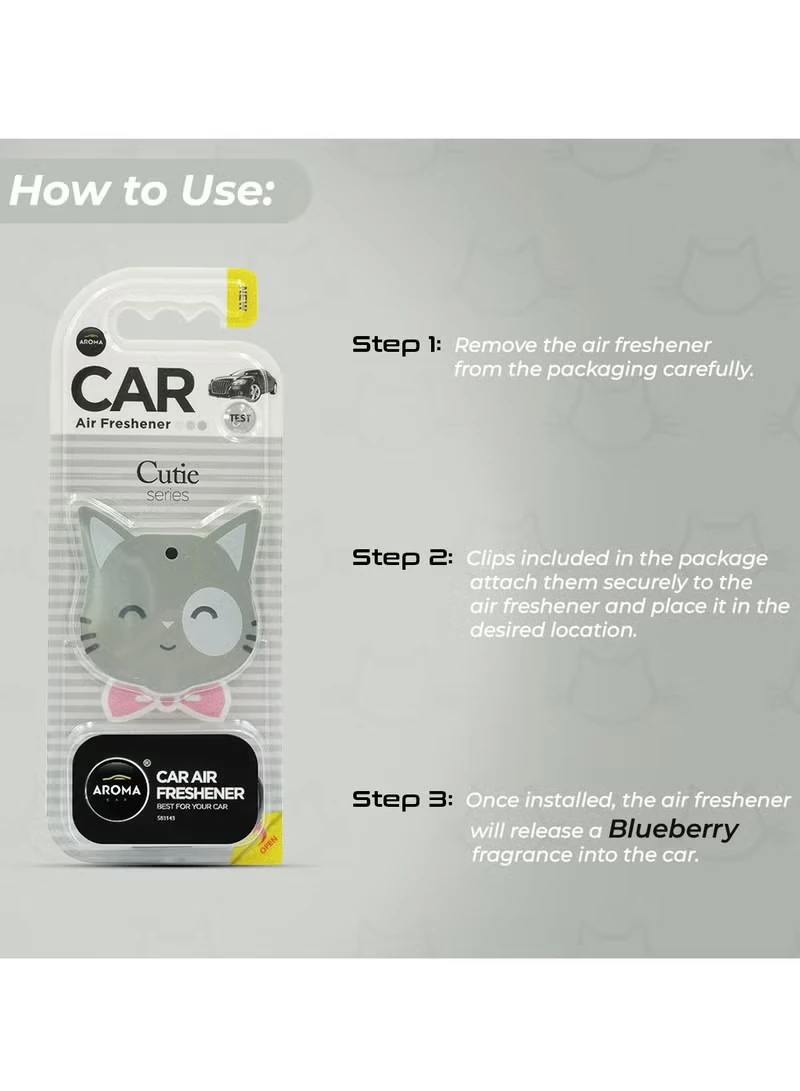 أروما معطر جو للسيارة تصميم كيوتي رمادي يوفر انتعاش ويقلل الروائح غير المرغوبة