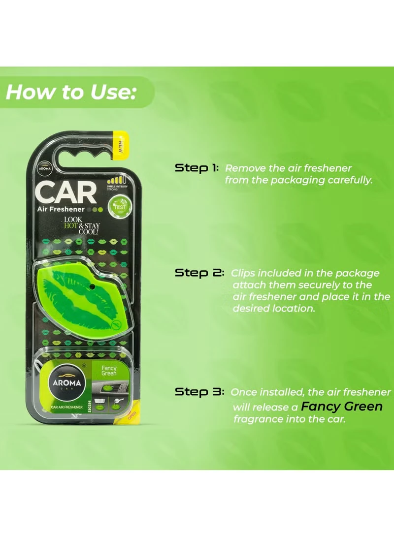 اروما معطر سيارة لون اخضر برائحة منعشة يساعد على تحسين جو السيارة ويعطي احساس بالنظافة والراحة