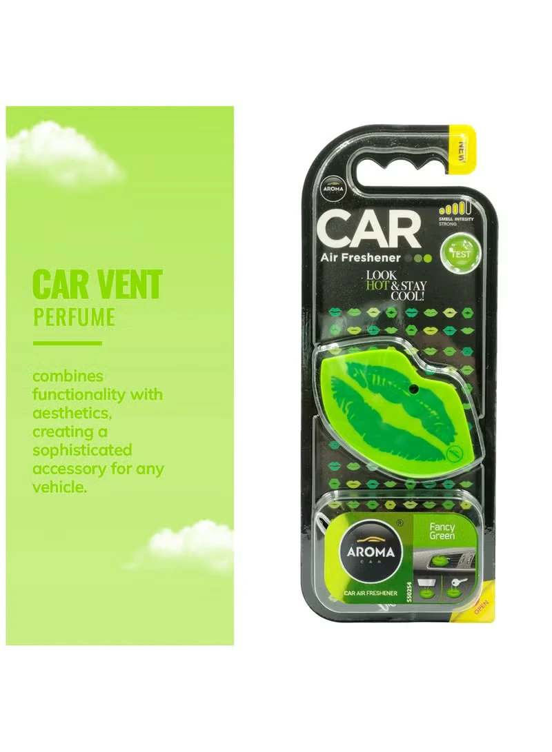 معطر سيارة اروما لوك هوت اند ستاي كول لون اخضر تصميم عملي يثبت بسهولة وينشر رائحة منعشة طوال الوقت