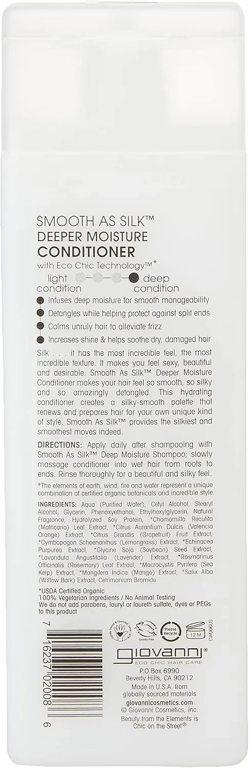 Giovanni conditioner for smooth soft hair with deep hydration and frizz control