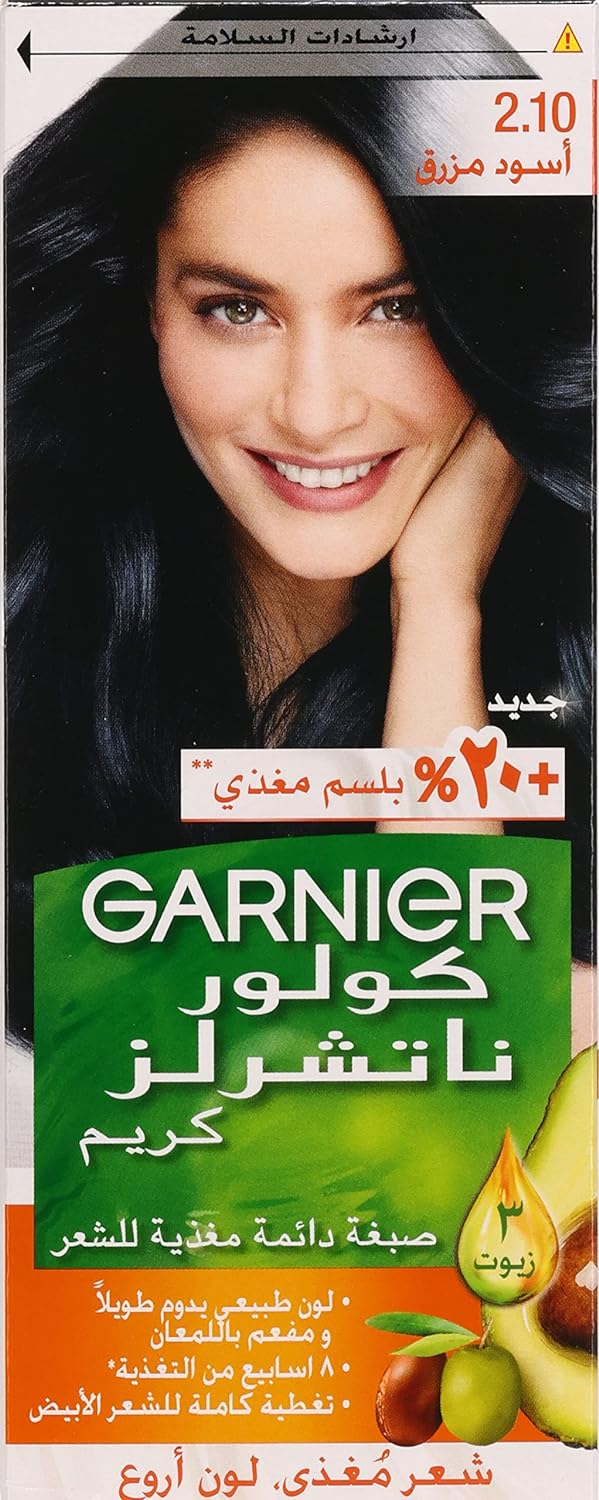 صبغة شعر غارنييه لون 2.1 أسود مزرق