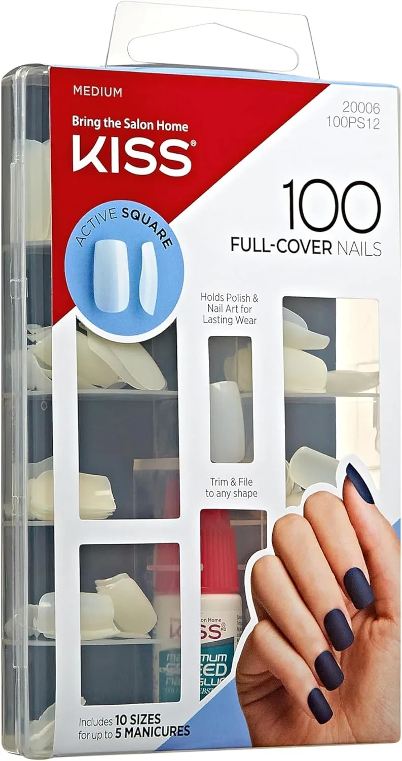 احصلي على اظافر عملية مع كيس مربعة متوسطة الطول