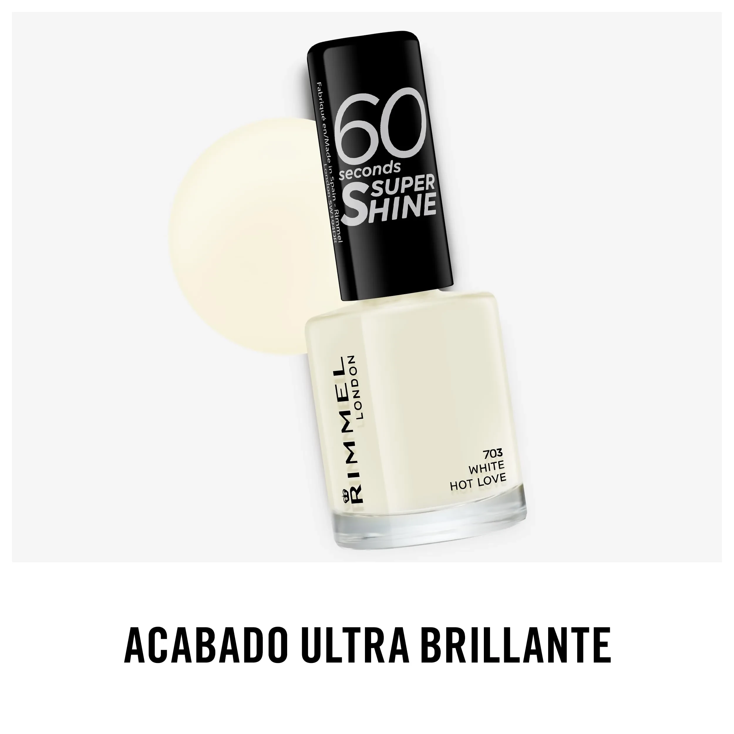 طلاء اظافر ريميل 60 ثانية 703 وايت هوت لاف يناسب جميع المناسبات