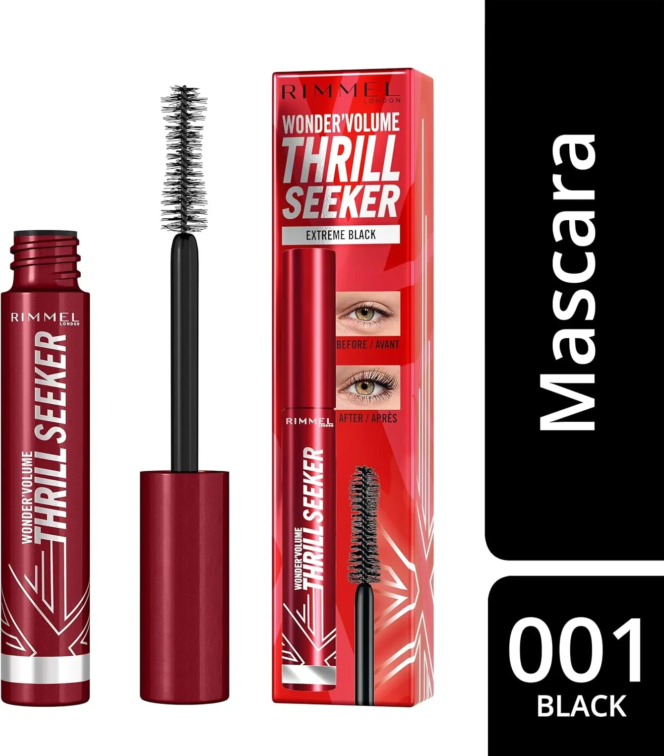 منتج ماسكارا ريميل وندرفليوم ثريل سيكر 004 بلاك براون انيق