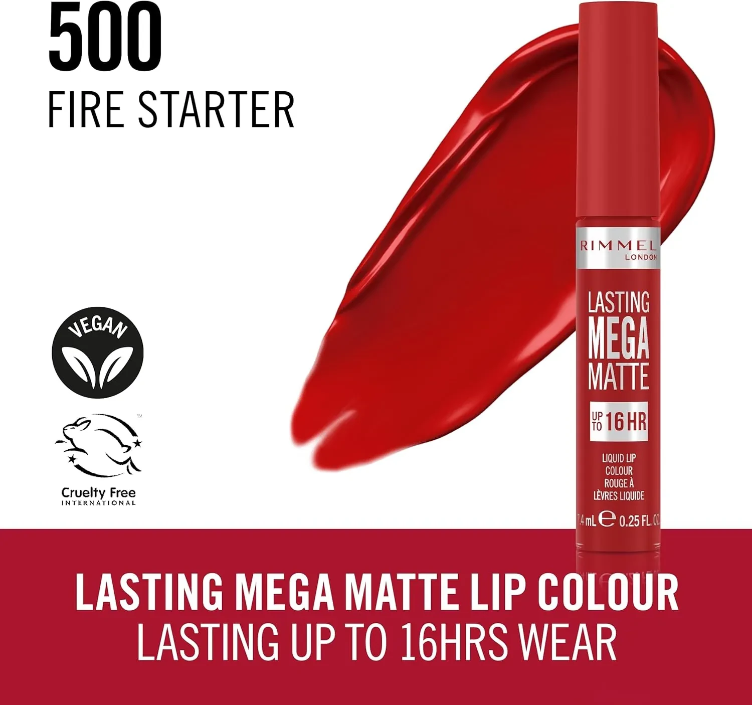 احمر شفاه ميجا مات 500 فاير ستارتر من ريميل لمظهر لافت وجريء