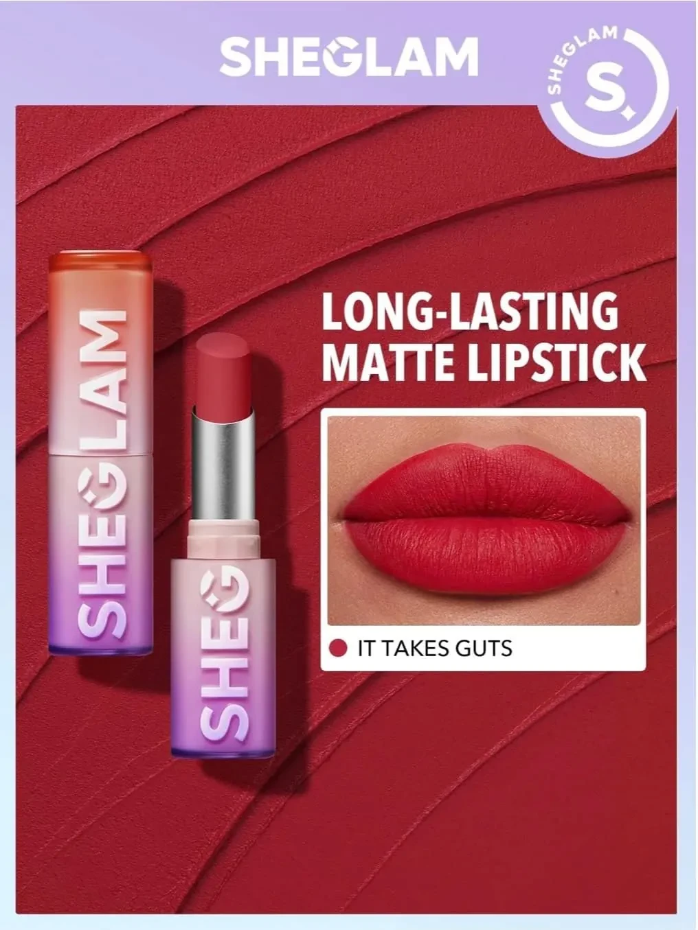 احمر شفاه شيجلام ديناميت بوم ات تيكس غاتس لون مطفي جريء