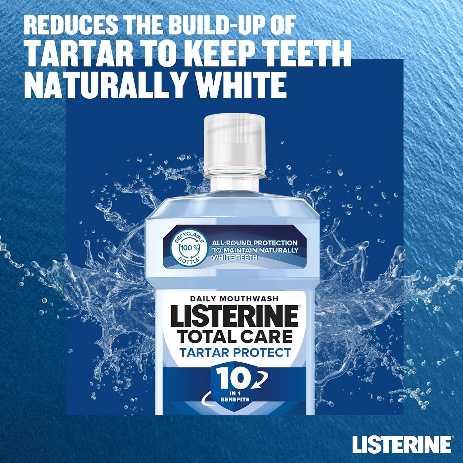 غسول فم ليسترين توتال كير بالنعناع مقاوم للجير وللرائحة الكريهة